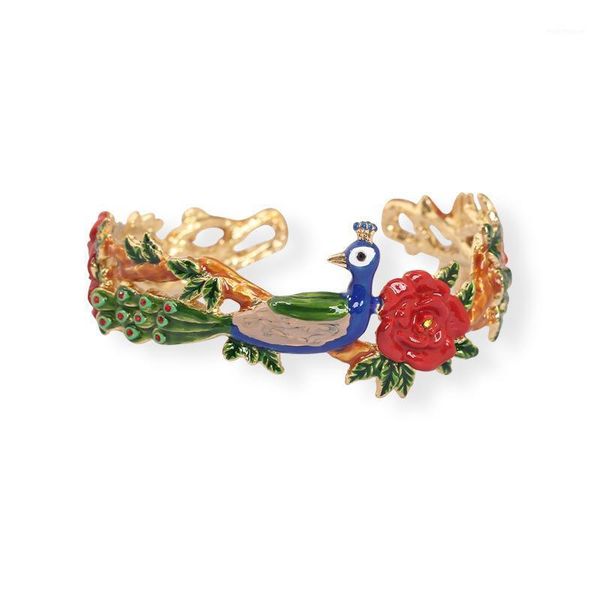 bangle hand-painted ethnic style peacock open bracelet elegant and fashionable temperament enamel glaze gold-plated women's jewelry1, Black
bangle hand-painted ethnic style peacock open bracelet elegant and fashionable temperament enamel glaze gold-plated women's jewelry1, Black