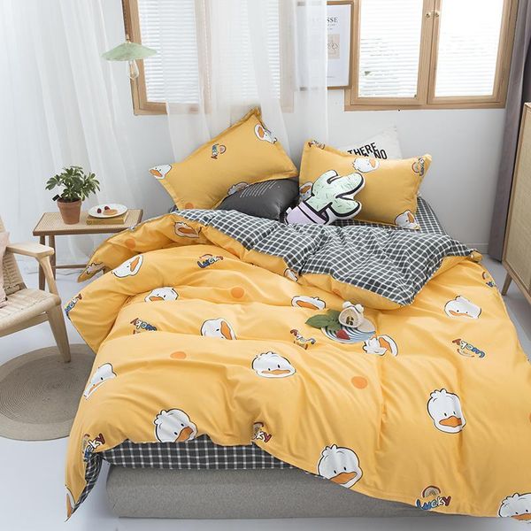 double bedclothes set cartoon style yellow color bedding sets cute duck printed size bed linens 3/4 pcs single bed set 1012
double bedclothes set cartoon style yellow color bedding sets cute duck printed size bed linens 3/4 pcs single bed set 1012