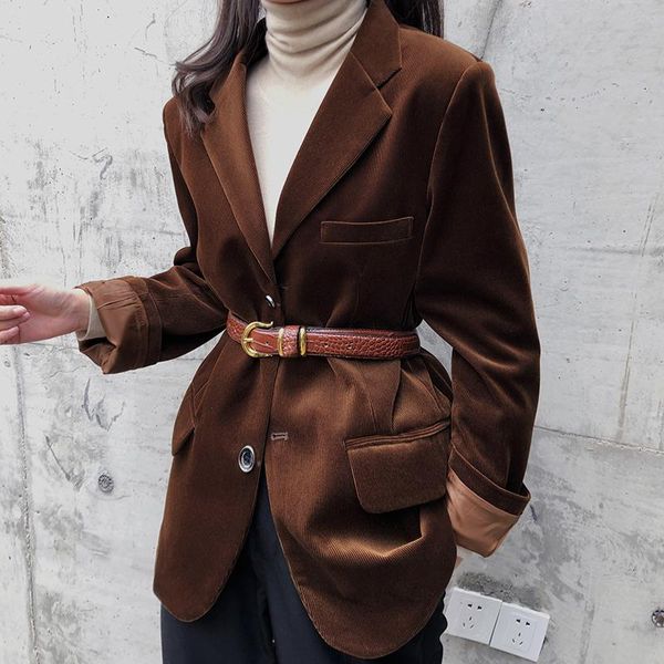 women's suits & blazers 2021 casual corduroy blazer women spring autumn coat temperament slim fit gold velvet chic suit vintage female, White;black
women's suits & blazers 2021 casual corduroy blazer women spring autumn coat temperament slim fit gold velvet chic suit vintage female, White;black
