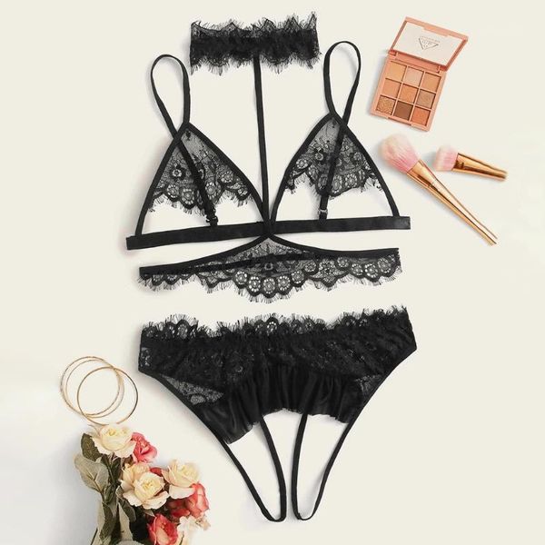 bras sets 2021 style transparent lingerie set fashion lace underwear sleepwear nightdress pajamas thong bandage1, Red;black
bras sets 2021 style transparent lingerie set fashion lace underwear sleepwear nightdress pajamas thong bandage1, Red;black
