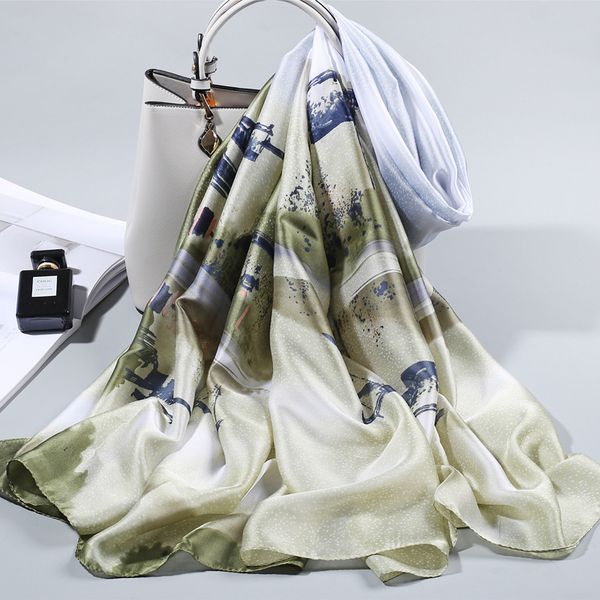 silk scarf female versatile scarf long spring and winter 2021 new shawl long dual purpose mother scarf, Blue;gray
silk scarf female versatile scarf long spring and winter 2021 new shawl long dual purpose mother scarf, Blue;gray