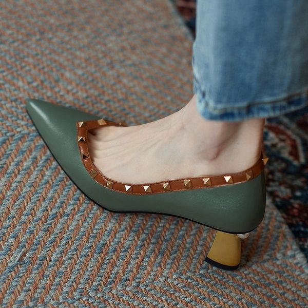 2021 new spring genuine leather high heels toe-to-toe female green party ladies shoes x279, Black
2021 new spring genuine leather high heels toe-to-toe female green party ladies shoes x279, Black