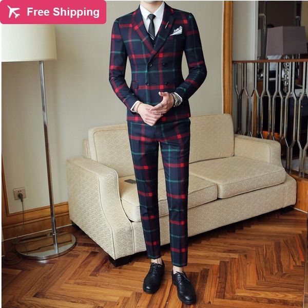 2020 plaid red for man (jacket vest + pants) new party wedding suits homage dress check men's suit british style cy3e, White;black
2020 plaid red for man (jacket vest + pants) new party wedding suits homage dress check men's suit british style cy3e, White;black