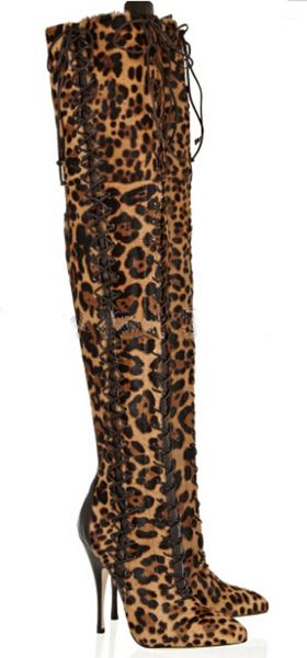 boots design runway booties women winter pointed toe leopard lace-up over knee high heel stiletto long gladiator boots1, Black
boots design runway booties women winter pointed toe leopard lace-up over knee high heel stiletto long gladiator boots1, Black