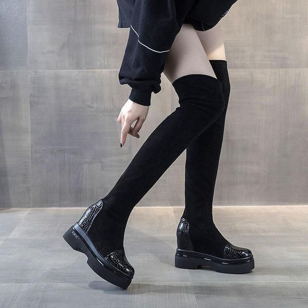 2020 autumn and winter cashmere knee boot children thick bottom increase sleeve casual fashion shoes boots elastic boot woman1, Black
2020 autumn and winter cashmere knee boot children thick bottom increase sleeve casual fashion shoes boots elastic boot woman1, Black