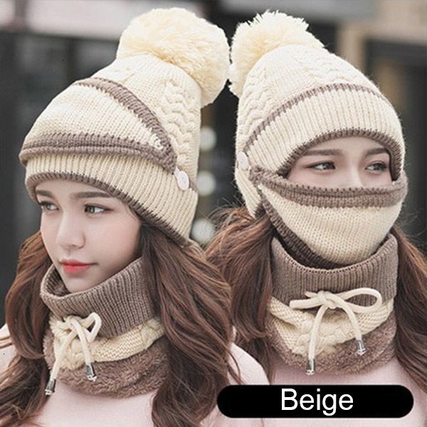 winter scarf 3 beanie in 1 mask set warm cap hat soft knit for women outdoor h9 
winter scarf 3 beanie in 1 mask set warm cap hat soft knit for women outdoor h9