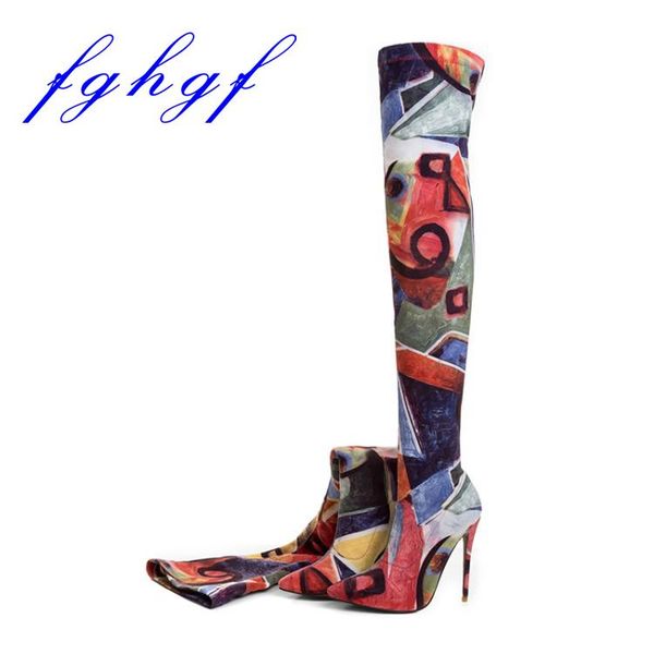 fghgf 2020 12cm heel, high pointed, sexy, over - knee colored stretch boots, size:us 5-10.5, Black 
fghgf 2020 12cm heel, high pointed, sexy, over - knee colored stretch boots, size:us 5-10.5, Black