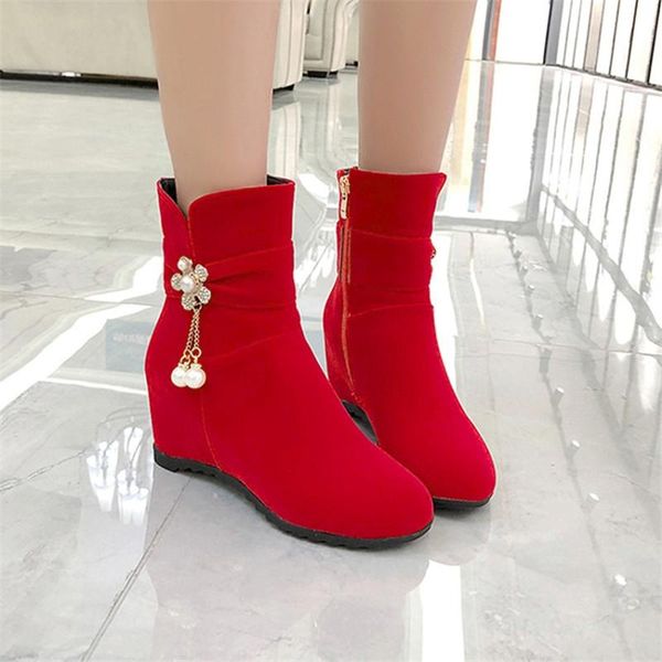 boots pxelena sweet flower pearl chain bride wedding 2021 winter shoes hidden high heels faux suede flock ankle red 43, Black
boots pxelena sweet flower pearl chain bride wedding 2021 winter shoes hidden high heels faux suede flock ankle red 43, Black