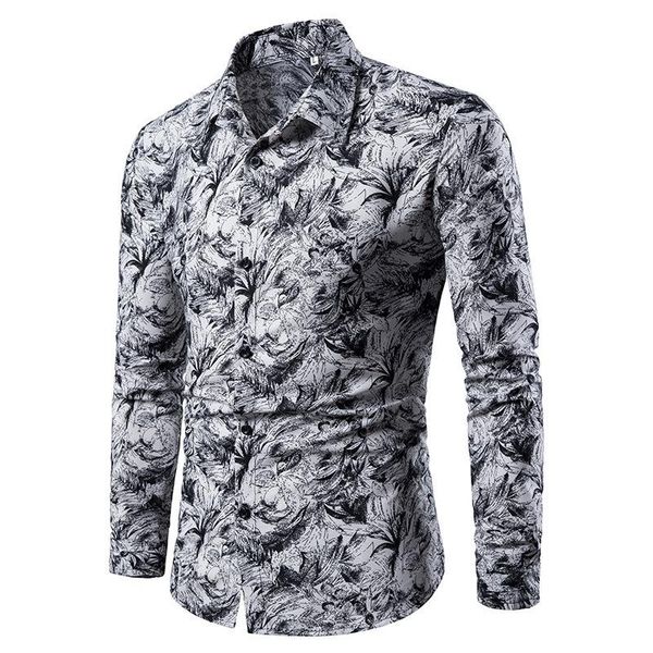 men's casual shirts men clothing 2021 shirt summer lapel printing long-sleeved floral camisas para hombre, White;black
men's casual shirts men clothing 2021 shirt summer lapel printing long-sleeved floral camisas para hombre, White;black