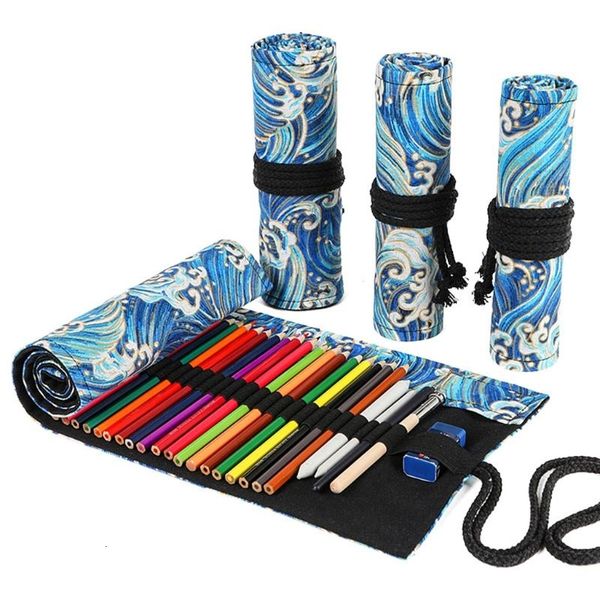 2020 stationery a bag of rolled into oilcloth with 12 24 36 48 / 72 holes, pencil and curtain case, cosmetic storage bag, school supplies 
2020 stationery a bag of rolled into oilcloth with 12 24 36 48 / 72 holes, pencil and curtain case, cosmetic storage bag, school supplies