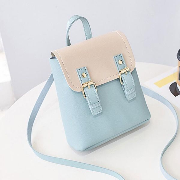 womans color collision small backpack retro style student daily bag nin668