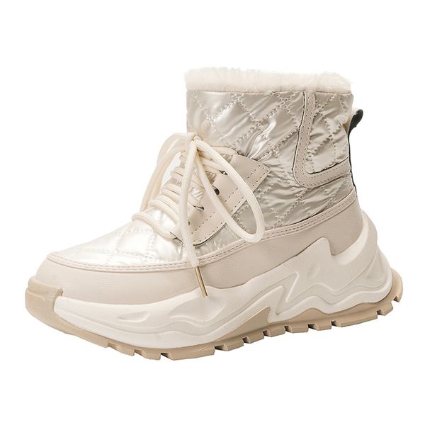 2021 the new thick teddy winter ankle women lace up to snow boots that are proof of women's water not sliding platform cotton kua2, Black
2021 the new thick teddy winter ankle women lace up to snow boots that are proof of women's water not sliding platform cotton kua2, Black