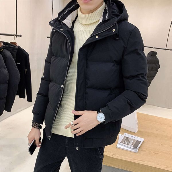 men's coat winter 2020 new short padded korean slim fit trend wool collar tooling down cotton jacket, Black
men's coat winter 2020 new short padded korean slim fit trend wool collar tooling down cotton jacket, Black