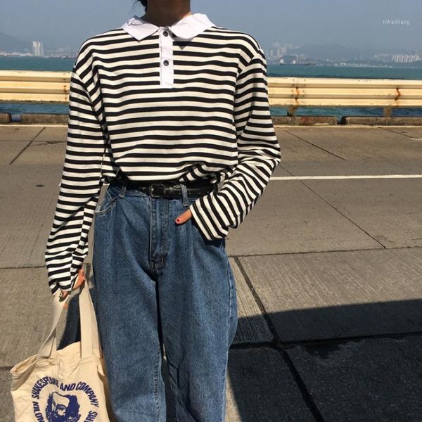 women's t-shirt women's t-shirts harajuku ulzzang student sweet loose striped casual long sleeve lady kawaii ins chic tshirt for w, White
women's t-shirt women's t-shirts harajuku ulzzang student sweet loose striped casual long sleeve lady kawaii ins chic tshirt for w, White