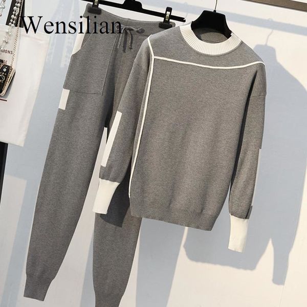 winter 2 pieces set women tracksuits knitted pullovers sweater long sleeve harem pants harem pant stripe knit jumper pants c1103, Gray
winter 2 pieces set women tracksuits knitted pullovers sweater long sleeve harem pants harem pant stripe knit jumper pants c1103, Gray