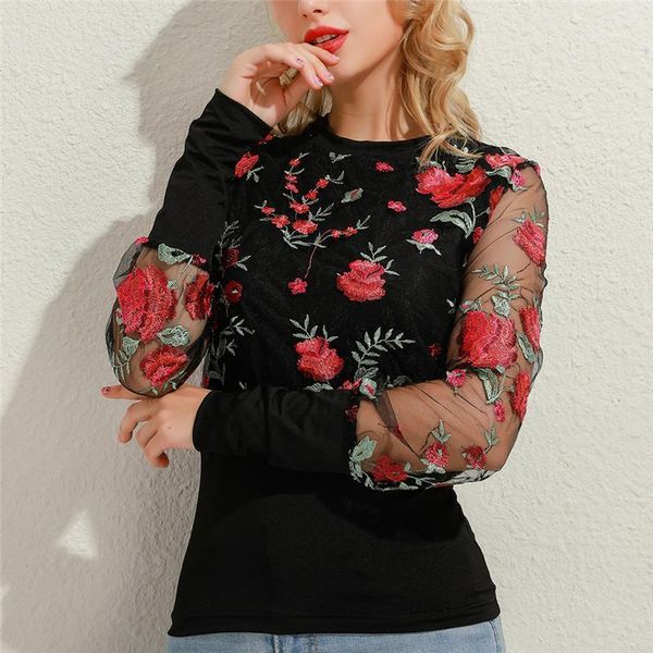 new embroidery floral sheer mesh sleeve blouse shirts women 2020 spring patchwork pullovers elegant see through 1, White
new embroidery floral sheer mesh sleeve blouse shirts women 2020 spring patchwork pullovers elegant see through 1, White
