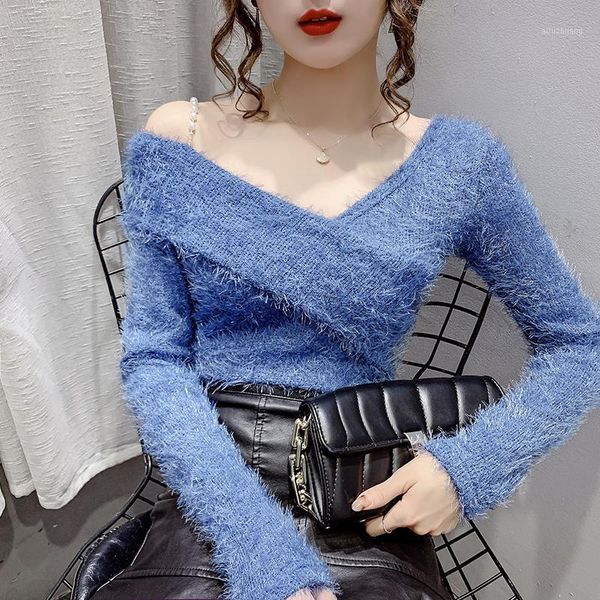 gkfnmt white mohair slash neck sweater and pullovers autumn winter fashion long sleeve fashion pullover pull femm black1, White;black
gkfnmt white mohair slash neck sweater and pullovers autumn winter fashion long sleeve fashion pullover pull femm black1, White;black