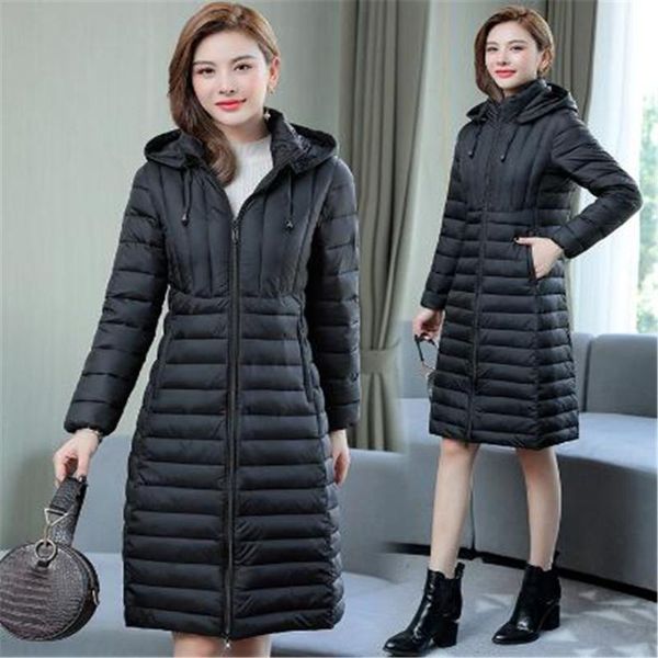 fashion winter slim lightweight hooded down cotton padded jacket women's long coat outwear sleeve zipper overcoats, Black
fashion winter slim lightweight hooded down cotton padded jacket women's long coat outwear sleeve zipper overcoats, Black