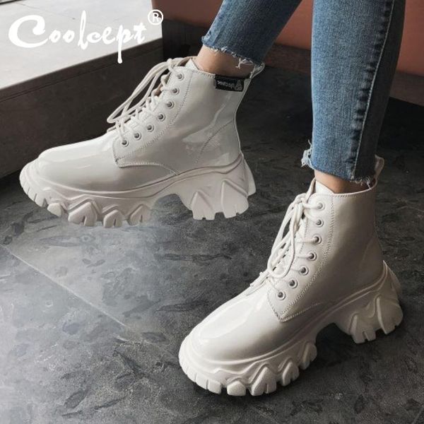 coolcept real leather women ankle boots trifle lace up shoes round toe cross strap winter boots women footwear size 34-39, Black
coolcept real leather women ankle boots trifle lace up shoes round toe cross strap winter boots women footwear size 34-39, Black
