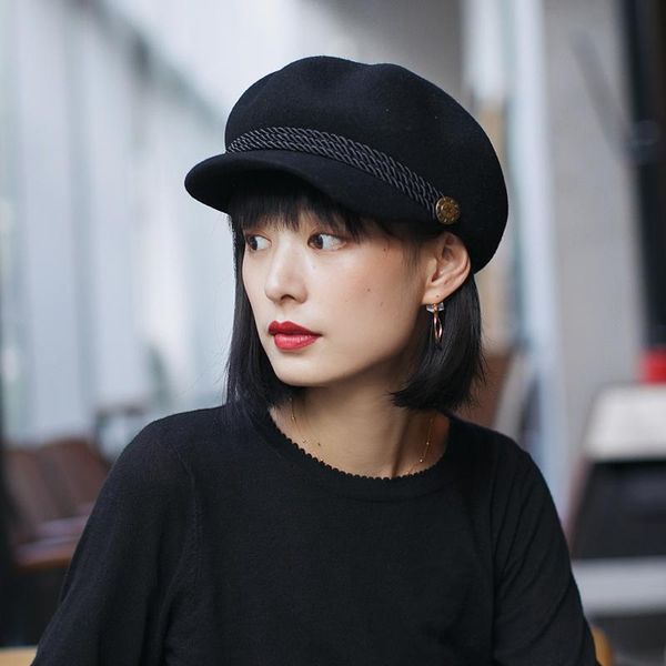 berets autumn and winter riveted octagonal hat, women's british literary beret, fashionable woolen cloth duck tongue hat, Blue;gray
berets autumn and winter riveted octagonal hat, women's british literary beret, fashionable woolen cloth duck tongue hat, Blue;gray