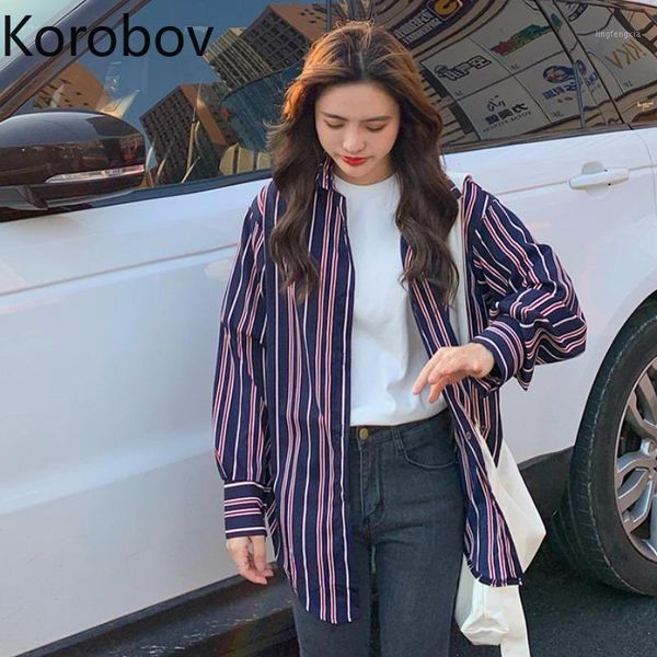 korobov spring summer 2020 new loose causal shirt turn down collar long sleeve single breast blusas striped patch blouse 2a8761, White
korobov spring summer 2020 new loose causal shirt turn down collar long sleeve single breast blusas striped patch blouse 2a8761, White