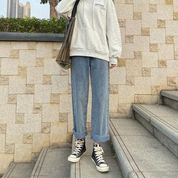 straight jeans women's loose spring and autumn new high waist show thin long trousers sagged broad leggings1, Blue
straight jeans women's loose spring and autumn new high waist show thin long trousers sagged broad leggings1, Blue