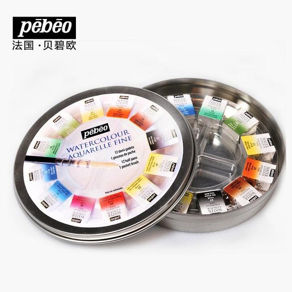 pebeo watercolour aquarelle fine solid watercolor paint set round metal box 12 color 24 color
pebeo watercolour aquarelle fine solid watercolor paint set round metal box 12 color 24 color