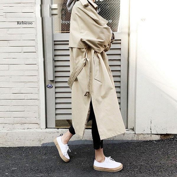 spring autumn new women's casual trench coat oversize double breasted vintage outwear sashes chic cloak female windbreaker, Tan;black
spring autumn new women's casual trench coat oversize double breasted vintage outwear sashes chic cloak female windbreaker, Tan;black