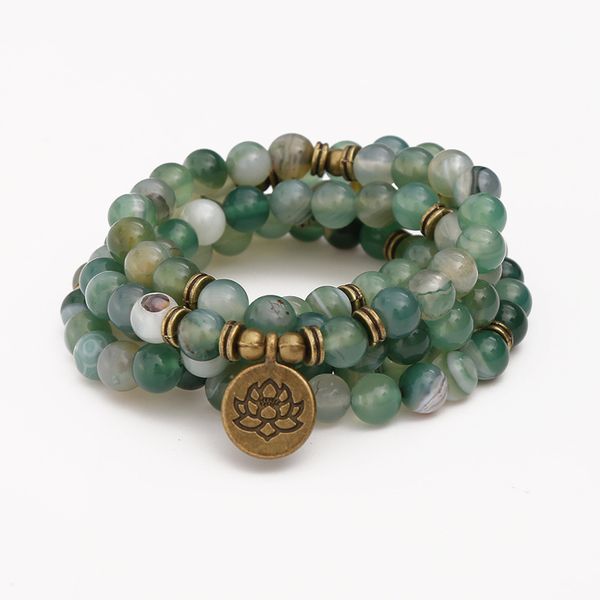 8mm natural strip light green onyx bracelet 108 mala hand string trendy women's chakra jewelry yoga healing bracelet wholesale, Black
8mm natural strip light green onyx bracelet 108 mala hand string trendy women's chakra jewelry yoga healing bracelet wholesale, Black