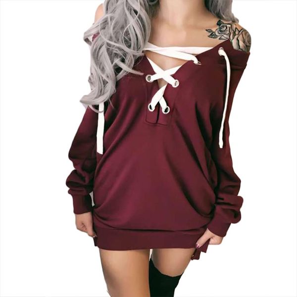 women autumn solid color long sleeve v neck front lacing midi pullover sweatshirt drop shipping good quality, Black
women autumn solid color long sleeve v neck front lacing midi pullover sweatshirt drop shipping good quality, Black