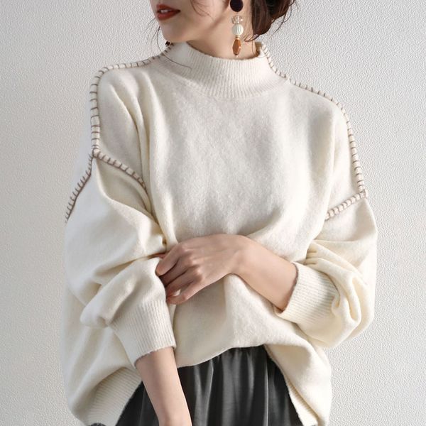 sweaterelegant pullovers knitted sweater women japan style loose warm women's knitwear long sleeve warm sweater female 2020, White;black
sweaterelegant pullovers knitted sweater women japan style loose warm women's knitwear long sleeve warm sweater female 2020, White;black