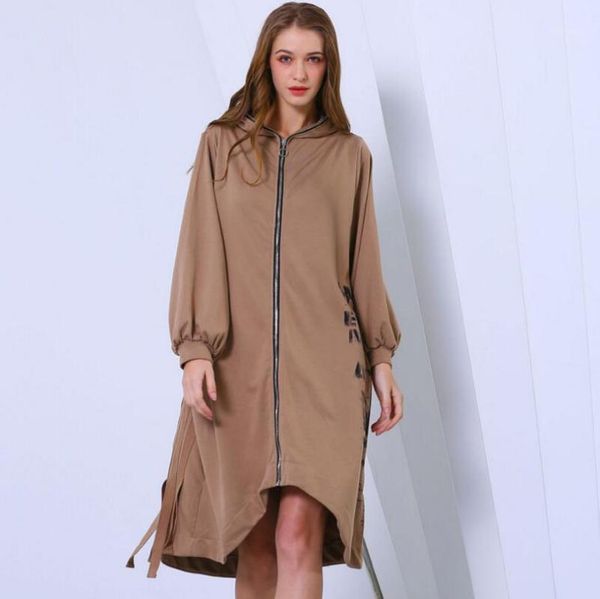 european american fashion long sleeve hooded coat autumn winter zipper loose long jacket women overcoat irregular windbreaker1, Black;brown
european american fashion long sleeve hooded coat autumn winter zipper loose long jacket women overcoat irregular windbreaker1, Black;brown