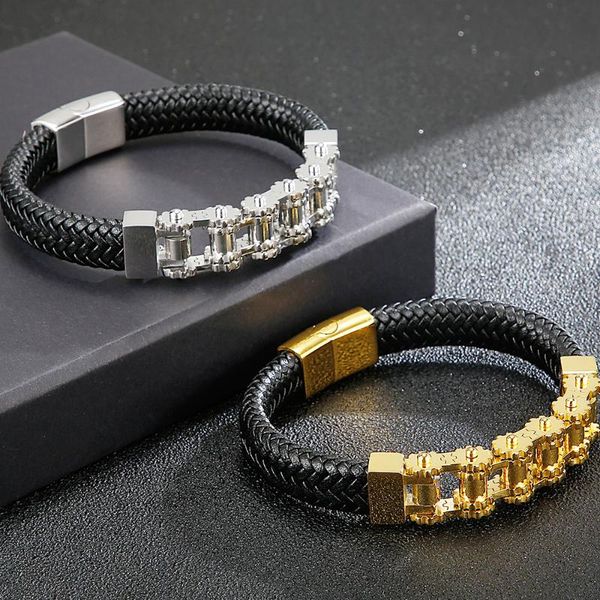 cool bike chain motorcycle link biker bracelet stainless steel & leather three tone fashion wristband men dropship, Golden;silver
cool bike chain motorcycle link biker bracelet stainless steel & leather three tone fashion wristband men dropship, Golden;silver