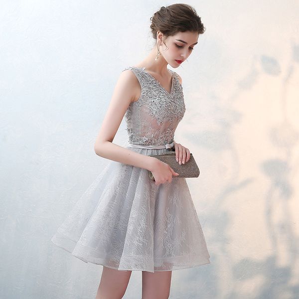robe de soiree grey v-neck sleeveless short evening dress vestido de festa prom dresses party dress tailor custom made, Black;red
robe de soiree grey v-neck sleeveless short evening dress vestido de festa prom dresses party dress tailor custom made, Black;red