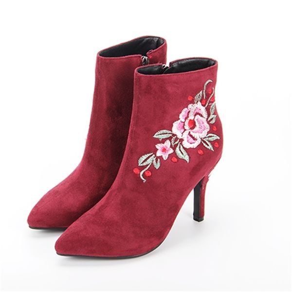 2021 the new party to the ankle embroidered flowers black zipper apricot red heels stiletto riding boots women's shoes 425v
2021 the new party to the ankle embroidered flowers black zipper apricot red heels stiletto riding boots women's shoes 425v
