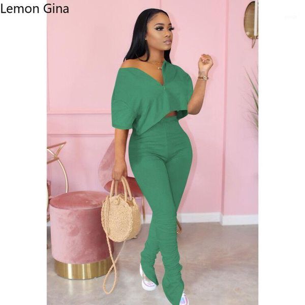 lemon gina women summer two piece set short sleeve v-neck tee straight pants suit vintage tracksuit outfits 3 colors1, White
lemon gina women summer two piece set short sleeve v-neck tee straight pants suit vintage tracksuit outfits 3 colors1, White