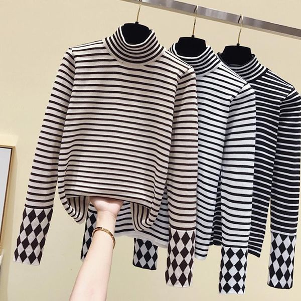 lucyever fashion striped women turtleneck sweater slim knitted pullover jumper autumn patchwork long sleeve female new 2020, White;black
lucyever fashion striped women turtleneck sweater slim knitted pullover jumper autumn patchwork long sleeve female new 2020, White;black