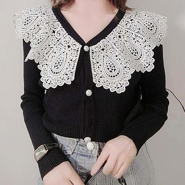 women's knits & tees pull lady cardigan button sweater women lace knit shirt blanc dentelle knitting spring autumn winter jumper veteme, White
women's knits & tees pull lady cardigan button sweater women lace knit shirt blanc dentelle knitting spring autumn winter jumper veteme, White