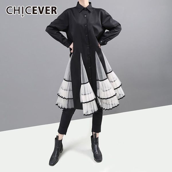 chicever vintage dress for women lapel long sleeve patchwork mesh ruffles designer hit color black dresses female 2021 clothing, Black;gray
chicever vintage dress for women lapel long sleeve patchwork mesh ruffles designer hit color black dresses female 2021 clothing, Black;gray