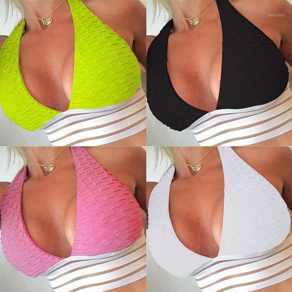 gym clothing halter v-neck vest jacquard short fitness bra women's sport contrast color straps style runnning underwear1, White;black
gym clothing halter v-neck vest jacquard short fitness bra women's sport contrast color straps style runnning underwear1, White;black