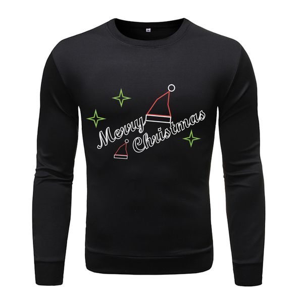 men's and women's hooded christmas printed cotton belt autumn 2020 sweatshirt, Black
men's and women's hooded christmas printed cotton belt autumn 2020 sweatshirt, Black
