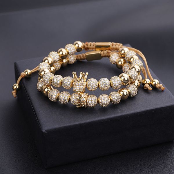 new luxury women men jewelry bracelet micro cz pave king&queen charms royal beads macrame cord bracelet women men 0930, Black
new luxury women men jewelry bracelet micro cz pave king&queen charms royal beads macrame cord bracelet women men 0930, Black