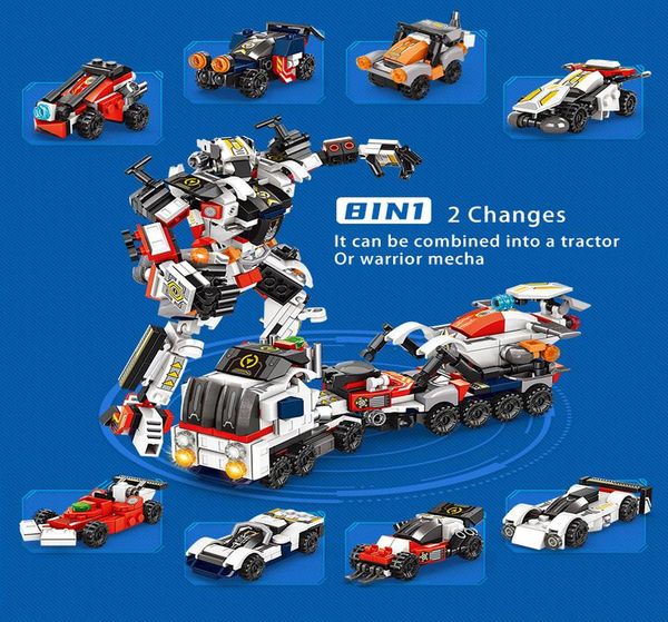 378pcs technic vehicle series 8in1 carriage tractor building blocks deformation robot model sets educational toy for child gifts wmtvvu
378pcs technic vehicle series 8in1 carriage tractor building blocks deformation robot model sets educational toy for child gifts wmtvvu