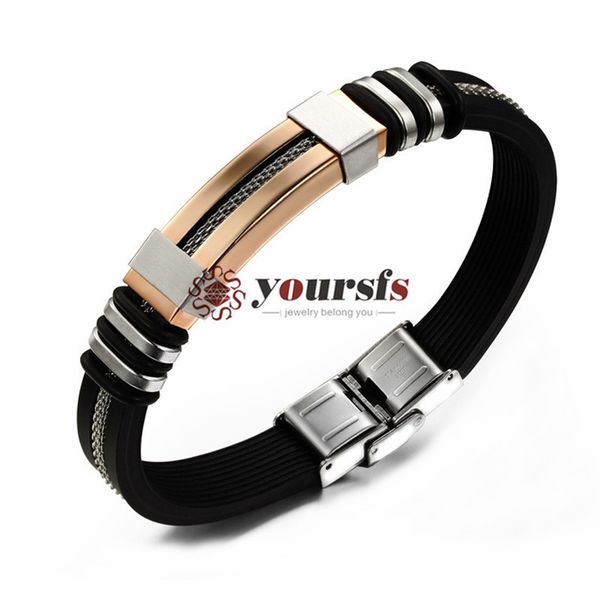 yoursfs titanium steel fashion men's leather bracelet anniversary gift, Black
yoursfs titanium steel fashion men's leather bracelet anniversary gift, Black