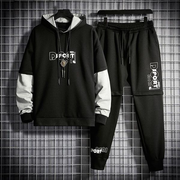 2020 spring autumn men's casual suit fashion hooded sweatshirt drawstring sweatpants street stitching sports hoodie casual pants, Gray
2020 spring autumn men's casual suit fashion hooded sweatshirt drawstring sweatpants street stitching sports hoodie casual pants, Gray