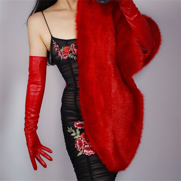 extra long leather gloves female 70cm over elbow emulation leather faux sheepskin pu unlined woman gloves fashion red wpu54 201021, Blue;gray
extra long leather gloves female 70cm over elbow emulation leather faux sheepskin pu unlined woman gloves fashion red wpu54 201021, Blue;gray
