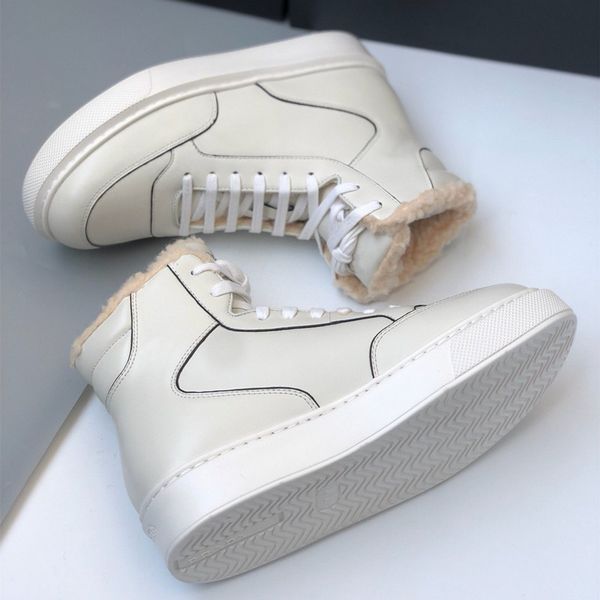 fashion new high series men's warm casual shoes round toe wool lining leather high shoes calm and wear-resistant men's shoes pd, Black
