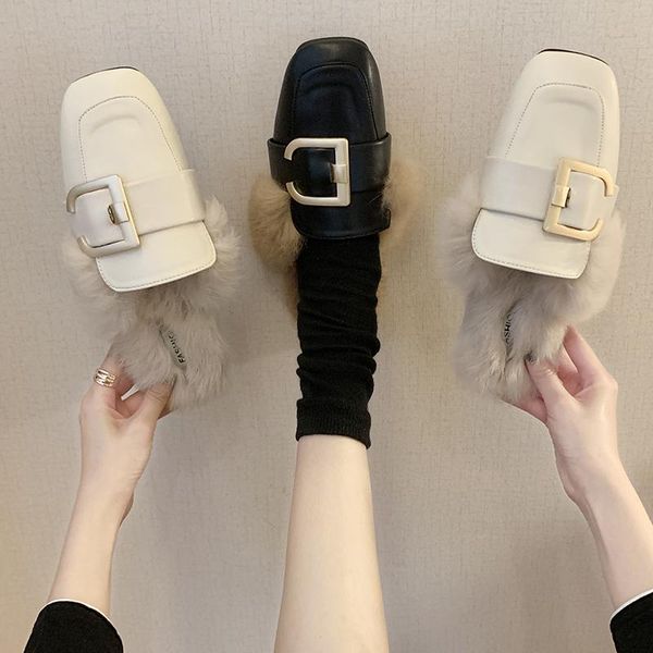 slippers casual shoes slides rivet low fur flip flops slipers women winter footwear cover toe female mule luxury flat soft, Black
slippers casual shoes slides rivet low fur flip flops slipers women winter footwear cover toe female mule luxury flat soft, Black