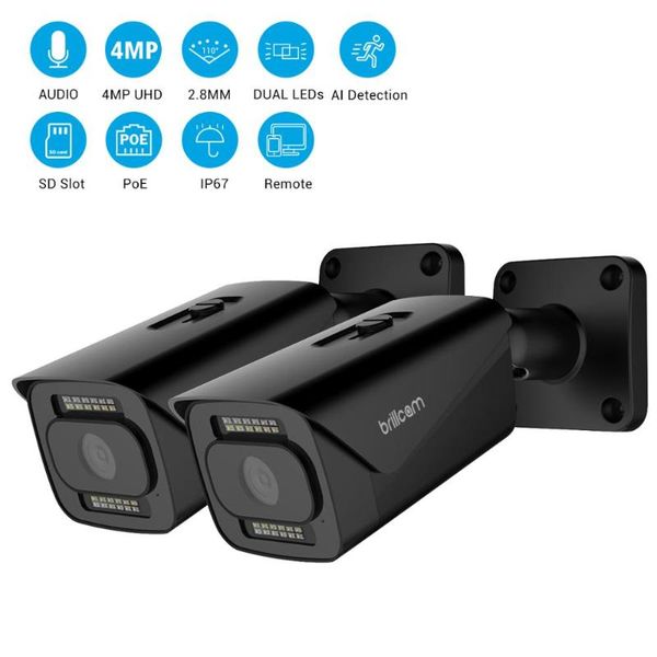 brillcam(pack of 2) 4mp hd dual led ip camera with 2.8mm len poe ip67 weatherproof micro sd recording built in microphone
brillcam(pack of 2) 4mp hd dual led ip camera with 2.8mm len poe ip67 weatherproof micro sd recording built in microphone