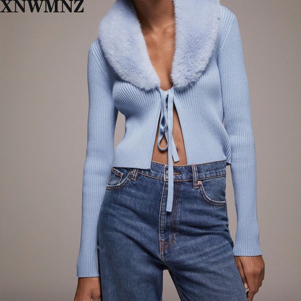 xnwmnz za women fashion patchwork faux fur knitted cardigan sweater vintage with tied female long sleeve outerwear chic 210204, White;black
xnwmnz za women fashion patchwork faux fur knitted cardigan sweater vintage with tied female long sleeve outerwear chic 210204, White;black